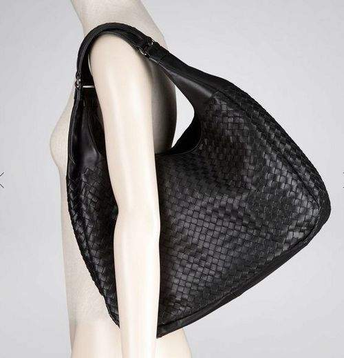 Bottega Veneta Woven Nappa Leather Shoulder Bag 6262 Black